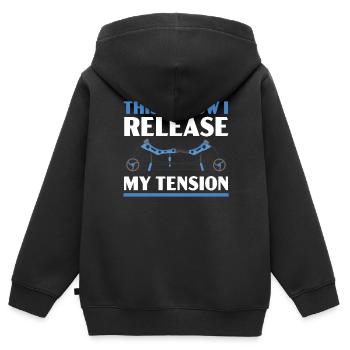 This Is How I Release My Tension Archer Archery - Kids Premium Organic Zip-up Hoodie - black - Back - AI Model Kid Male (0cm)