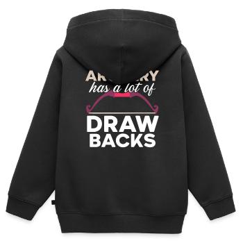 Bogenschießen hat viele Nachteile Bogenschütze Bogenschießen - Kinder Premium Organic Zip Hoodie - Schwarz - Hinten - AI Model Kid Male (0cm)
