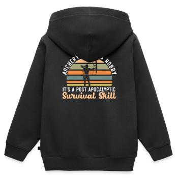 Bogenschießen Bogenjäger Bogenschütze Schießen Pfeil Bogenschütze - Kinder Premium Organic Zip Hoodie - Schwarz - Hinten - AI Model Kid Male (0cm)