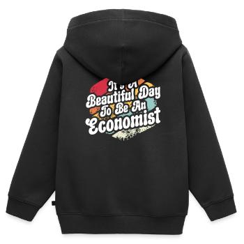 Wirtschaftswissenschaftler Wirtschaftslehrer Beruf Wirtschaft Wirtschaft - Kinder Premium Organic Zip Hoodie - Schwarz - Hinten - AI Model Kid Male (0cm)