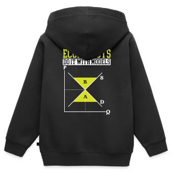 Wirtschaftswissenschaftler Wirtschaftslehrer Beruf Wirtschaft Wirtschaft - Kinder Premium Organic Zip Hoodie - Schwarz - Hinten - AI Model Kid Male (0cm)