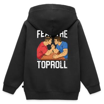 Fear The Toproll Ringer Arm Wrestling - Kids Premium Organic Zip-up Hoodie - black - Back - AI Model Kid Male (0cm)