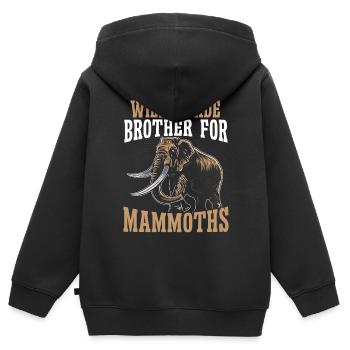 Mammoth Elephant Wildlife Extinct Animal Lover - Kids Premium Organic Zip-up Hoodie - black - Back - AI Model Kid Male (0cm)