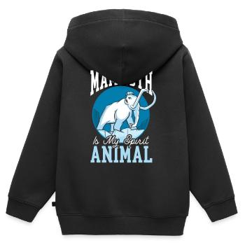 Mammoth Elephant Wildlife Extinct Animal Lover - Kids Premium Organic Zip-up Hoodie - black - Back - AI Model Kid Male (0cm)