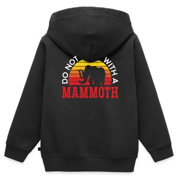 Mammoth Elephant Wildlife Extinct Animal Lover - Kids Premium Organic Zip-up Hoodie - black - Back - AI Model Kid Male (0cm)