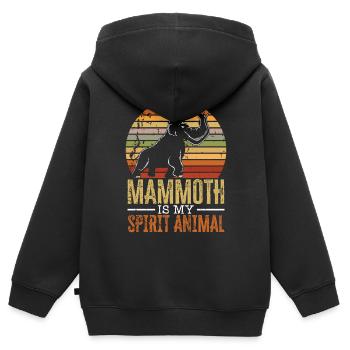 Mammoth Elephant Wildlife Extinct Animal Lover - Kids Premium Organic Zip-up Hoodie - black - Back - AI Model Kid Male (0cm)
