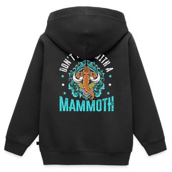 Mammoth Elephant Wildlife Extinct Animal Lover - Kids Premium Organic Zip-up Hoodie - black - Back - AI Model Kid Male (0cm)