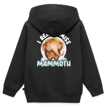 Mammoth Elephant Wildlife Extinct Animal Lover - Kids Premium Organic Zip-up Hoodie - black - Back - AI Model Kid Male (0cm)