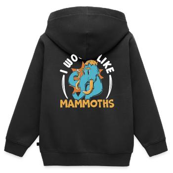 Mammoth Elephant Wildlife Extinct Animal Lover - Kids Premium Organic Zip-up Hoodie - black - Back - AI Model Kid Male (0cm)