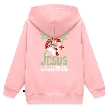 Atheismus Anti-Religion Agnostiker Freidenker Atheist - Kinder Premium Organic Zip Hoodie - Rosa - Hinten - AI Model Kid Female (0cm)