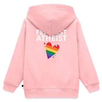 Atheismus Anti-Religion Agnostiker Freidenker Atheist - Kinder Premium Organic Zip Hoodie - Rosa - Hinten - AI Model Kid Female (0cm)