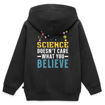Athéisme Anti-religion Agnostique Libre Penseur Athée - Sweat Premium à capuche zippé enfant bio - noir - Dos - AI Model Kid Male (0cm)