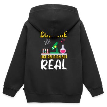 Athéisme Anti-religion Agnostique Libre Penseur Athée - Sweat Premium à capuche zippé enfant bio - noir - Dos - AI Model Kid Male (0cm)
