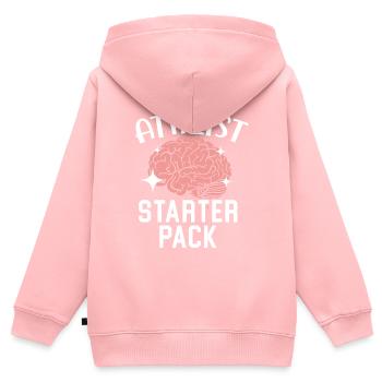 Atheismus Anti-Religion Agnostiker Freidenker Atheist - Kinder Premium Organic Zip Hoodie - Rosa - Hinten - AI Model Kid Female (0cm)