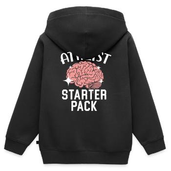 Athéisme Anti-religion Agnostique Libre Penseur Athée - Sweat Premium à capuche zippé enfant bio - noir - Dos - AI Model Kid Male (0cm)