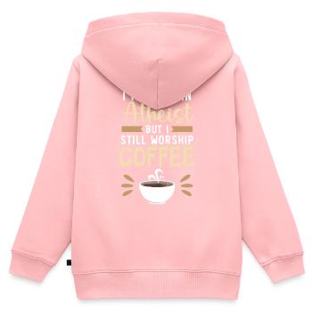 Atheismus Anti-Religion Agnostiker Freidenker Atheist - Kinder Premium Organic Zip Hoodie - Rosa - Hinten - AI Model Kid Female (0cm)