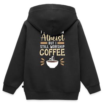 Athéisme Anti-religion Agnostique Libre Penseur Athée - Sweat Premium à capuche zippé enfant bio - noir - Dos - AI Model Kid Male (0cm)