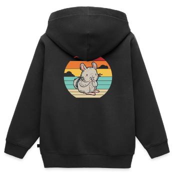 Retro Kurzschwanz Langschwanz Langhaar Züchter - Kinder Premium Organic Zip Hoodie - Schwarz - Hinten - AI Model Kid Male (0cm)