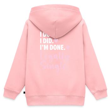 Vouloir. J’ai. J’ai fini. Chanter légalement - Sweat Premium à capuche zippé enfant bio - rose - Dos - AI Model Kid Female (0cm)