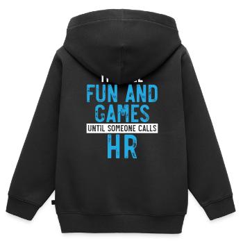 HR Manager Human Resource Mitarbeiter Job Beruf - Kinder Premium Organic Zip Hoodie - Schwarz - Hinten - AI Model Kid Male (0cm)