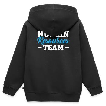 HR Manager Human Resource Mitarbeiter Job Beruf - Kinder Premium Organic Zip Hoodie - Schwarz - Hinten - AI Model Kid Male (0cm)