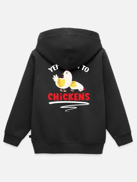 Hühnerbauer Hühnerflüsterer Bauernhoftier - Kinder Premium Organic Zip Hoodie - Schwarz