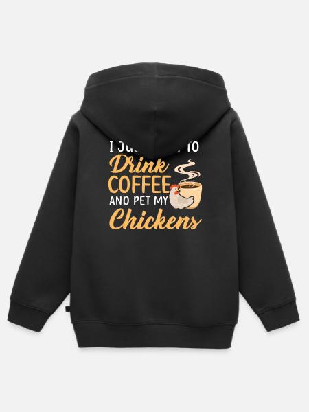 Hühnerbauer Hühnerflüsterer Bauernhoftier - Kinder Premium Organic Zip Hoodie - Schwarz
