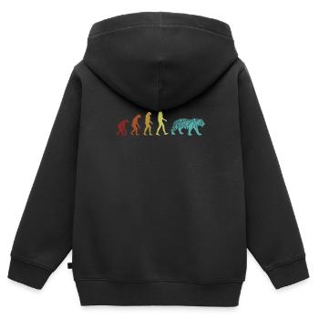 Tiger Evolution Wildkatze Raubkatze Sibirischer - Kinder Premium Organic Zip Hoodie - Schwarz - Hinten - AI Model Kid Male (0cm)