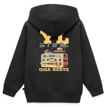Amateurfunker Morsecode Radioaktivität - Kinder Premium Organic Zip Hoodie - Schwarz - Hinten - AI Model Kid Male (0cm)