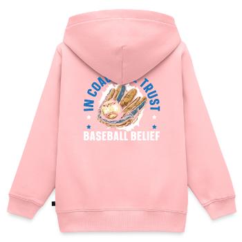 Baseballtrainer Baseballspieler Baseball-Mannschaftssport - Kinder Premium Organic Zip Hoodie - Rosa - Hinten - AI Model Kid Female (0cm)