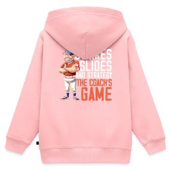 Baseballtrainer Baseballspieler Baseball-Mannschaftssport - Kinder Premium Organic Zip Hoodie - Rosa - Hinten - AI Model Kid Female (0cm)