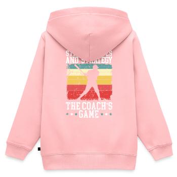Baseballtrainer Baseballspieler Baseball-Mannschaftssport - Kinder Premium Organic Zip Hoodie - Rosa - Hinten - AI Model Kid Female (0cm)