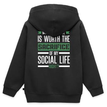 Juris Doctor Jurisprudence Droit Avocat Avocat - Sweat Premium à capuche zippé enfant bio - noir - Dos - AI Model Kid Male (0cm)