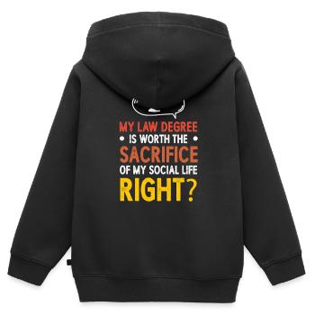 Juris Doctor Jurisprudence Droit Avocat Avocat - Sweat Premium à capuche zippé enfant bio - noir - Dos - AI Model Kid Male (0cm)