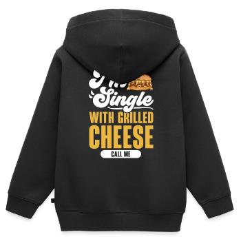 Liebe gegrillten Käse bitte Käsehersteller Käse Essen - Kinder Premium Organic Zip Hoodie - Schwarz - Hinten - AI Model Kid Male (0cm)