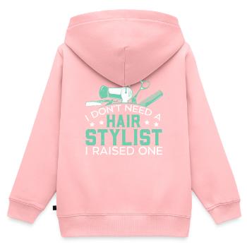 Friseur - Kinder Premium Organic Zip Hoodie - Rosa - Hinten - AI Model Kid Female (0cm)
