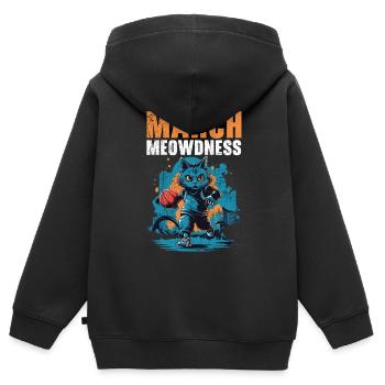 Basketball Katze Basketballspieler Ich liebe Basketball - Kinder Premium Organic Zip Hoodie - Schwarz - Hinten - AI Model Kid Male (0cm)