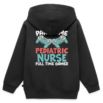 Gamer Krankenschwester Videospiel Spieler Spiel Stillen - Kinder Premium Organic Zip Hoodie - Schwarz - Hinten - AI Model Kid Male (0cm)