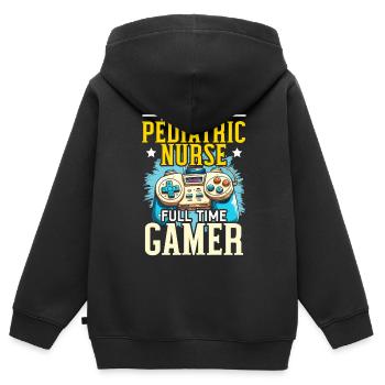 Gamer Krankenschwester Videospiel Spieler Spiel Stillen - Kinder Premium Organic Zip Hoodie - Schwarz - Hinten - AI Model Kid Male (0cm)