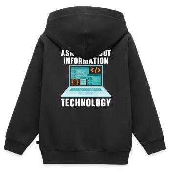 I.T. Dept Haben Sie versucht, es aus- und wieder a - Kinder Premium Organic Zip Hoodie - Schwarz - Hinten - AI Model Kid Male (0cm)