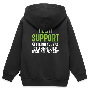 Keine Sorge, ich kenne mich mit Computern aus - Kinder Premium Organic Zip Hoodie - Schwarz - Hinten - AI Model Kid Male (0cm)