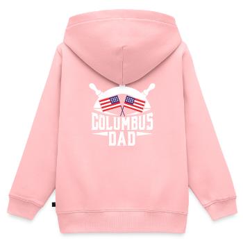 Christophe Colomb Italo-Américain Jour de Christophe Colomb - Sweat Premium à capuche zippé enfant bio - rose - Dos - AI Model Kid Female (0cm)