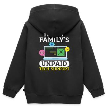 I'm My Family's Unpaid Tech Support Tech Support - Kinder Premium Organic Zip Hoodie - Schwarz - Hinten - AI Model Kid Male (0cm)