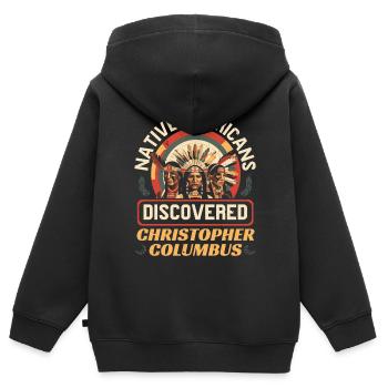 Tag der indigenen Ureinwohner Amerikas - Kinder Premium Organic Zip Hoodie - Schwarz - Hinten - AI Model Kid Male (0cm)