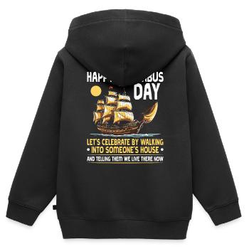 Tag der indigenen Ureinwohner Amerikas - Kinder Premium Organic Zip Hoodie - Schwarz - Hinten - AI Model Kid Male (0cm)