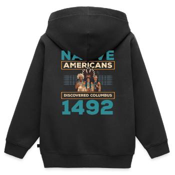 Tag der indigenen Ureinwohner Amerikas - Kinder Premium Organic Zip Hoodie - Schwarz - Hinten - AI Model Kid Male (0cm)