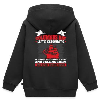 Tag der indigenen Ureinwohner Amerikas - Kinder Premium Organic Zip Hoodie - Schwarz - Hinten - AI Model Kid Male (0cm)