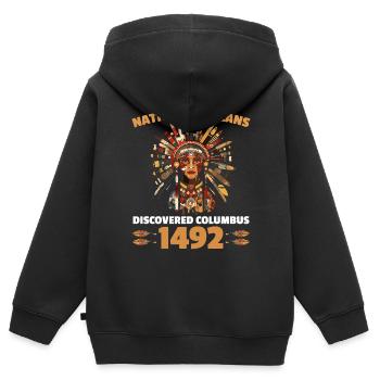 Tag der indigenen Ureinwohner Amerikas - Kinder Premium Organic Zip Hoodie - Schwarz - Hinten - AI Model Kid Male (0cm)