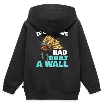 Tag der indigenen Ureinwohner Amerikas - Kinder Premium Organic Zip Hoodie - Schwarz - Hinten - AI Model Kid Male (0cm)