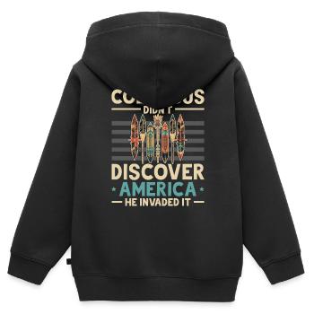 Tag der indigenen Ureinwohner Amerikas - Kinder Premium Organic Zip Hoodie - Schwarz - Hinten - AI Model Kid Male (0cm)